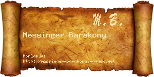 Messinger Barakony névjegykártya